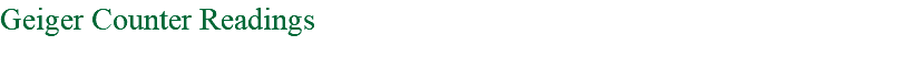 Geiger Counter Readings